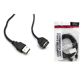 Кабель USB 2.0 удлинитель 1.5м (штекер-гнездо) NN-U2MFBk01.5